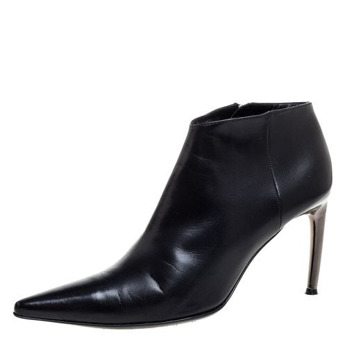 Leather Pointed Toe Ankle Booties Size 39.5 - Sergio Rossi - Modalova