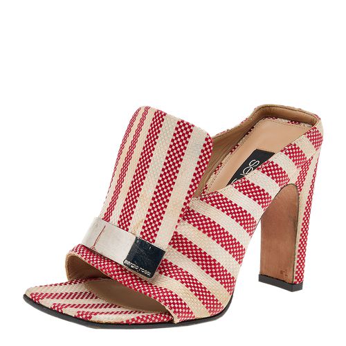 Striped Fabric Slide Sandals Size 36 - Sergio Rossi - Modalova