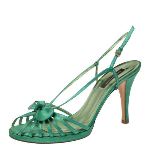 Satin Strappy Bow Sandals Size 41 - Sergio Rossi - Modalova