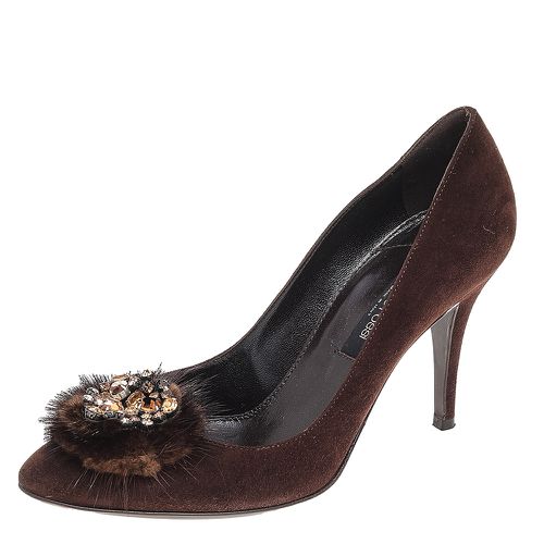 Suede Embellished Pumps Size 36.5 - Sergio Rossi - Modalova