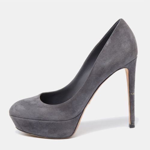 Suede Leather Round Toe Platform Pumps Size 37.5 - Sergio Rossi - Modalova