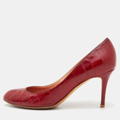 Eel Leather Round-Toe Pumps Size 39 - Sergio Rossi - Modalova