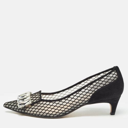 Suede and Mesh Crystals Pumps Size 37 - Sergio Rossi - Modalova