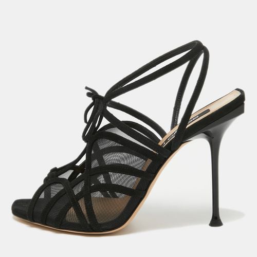 Suede and Mesh Ankle Strap Sandals Size 40 - Sergio Rossi - Modalova