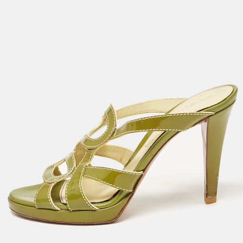 Patent Leather Platform Strappy Slide Sandals Size 39 - Sergio Rossi - Modalova