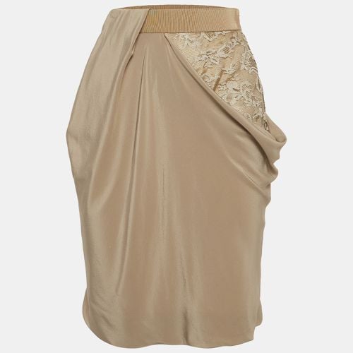 Lace Trim Silk Draped Pencil Skirt S - Sportmax - Modalova