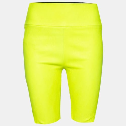 Sprwmn Neon Yellow Leather Shorts L - sprwmn - Modalova