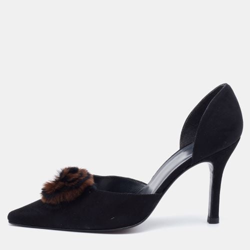 Suede Fur Pom Pom D'orsay Pumps Size 37.5 - Stuart Weitzman - Modalova