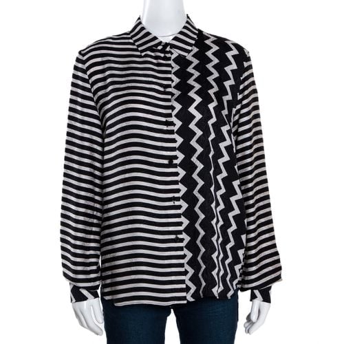 Monochrome Silk Multiprint Long Sleeve Shirt M - Stella McCartney - Modalova