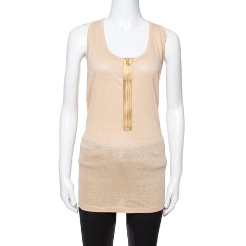 Linen & Cotton Zip Front Tank Top L - Stella McCartney - Modalova