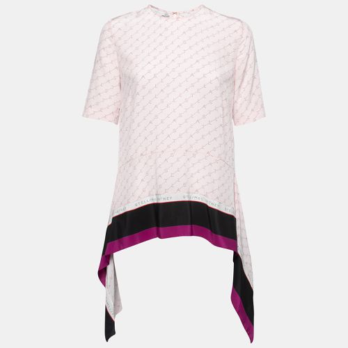 Logo Print Silk Asymmetric Tiered Top S - Stella McCartney - Modalova