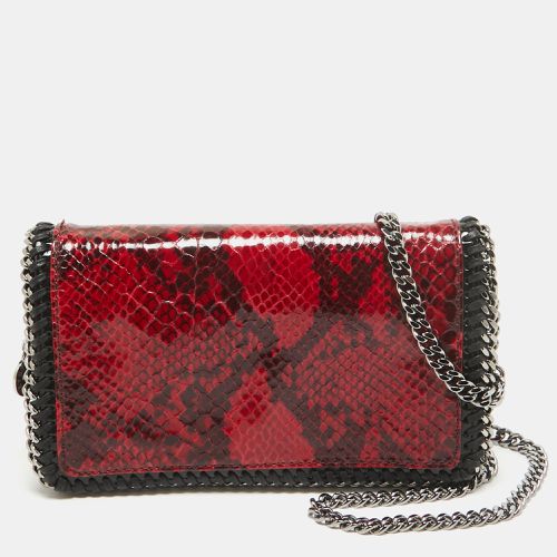 Black Python Embossed Faux Leather Falabella Flap Crossbody Bag - Stella McCartney - Modalova