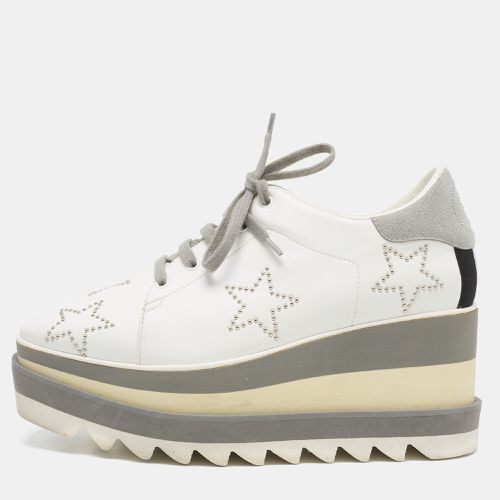 Grey Faux Leather and Faux Suede Elyse Star Sneakers Size 36 - Stella McCartney - Modalova