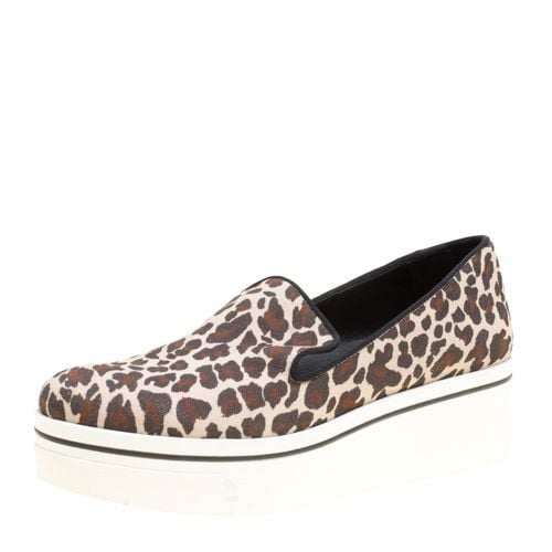 Leopard Print Canvas Platform Slip On Sneakers Size 38 - Stella McCartney - Modalova