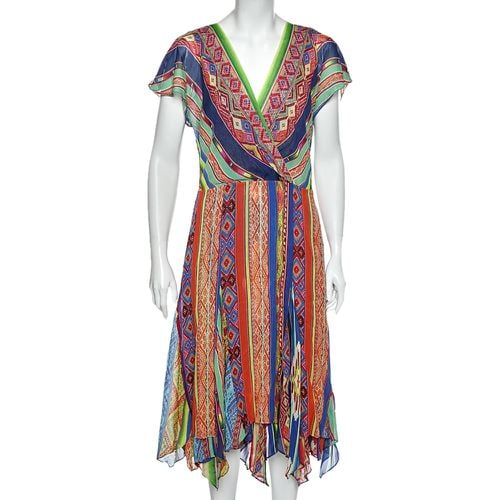 Multicolored Printed Silk Asymmetric Hem Detail Dress M - Polo Ralph Lauren - Modalova