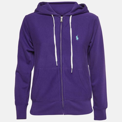 Cotton Blend Zip Front Hooded Sweatshirt XS - Polo Ralph Lauren - Modalova