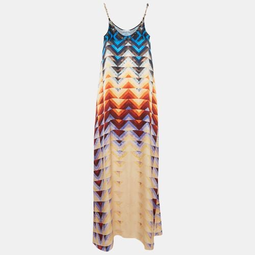 Abstract Print Satin Chain Strap Maxi Dress S - Paco Rabanne - Modalova