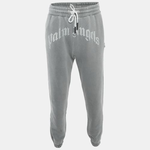 Logo Print Cotton Knit Joggers S - Palm Angels - Modalova