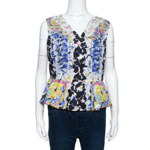 Printed Silk Jacquard Peplum Detail Sleeveless Top M - Peter Pilotto - Modalova