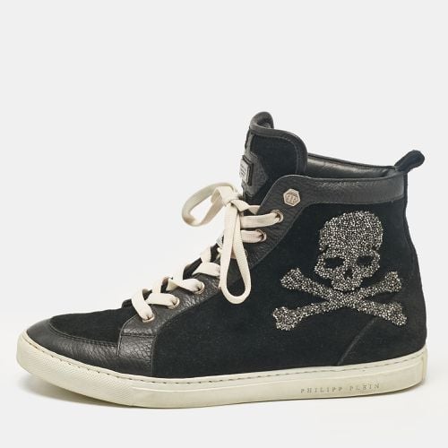 Leather Suede Skull High Top Sneakers Size 40 - Philipp Plein - Modalova