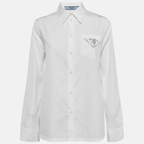 Poplin Logo Applique Detail Shirt M - Prada - Modalova