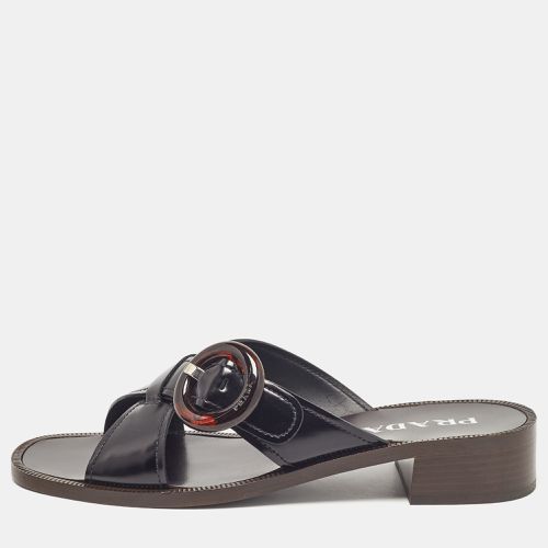 Leather Slide Sandals Size 41 - Prada - Modalova