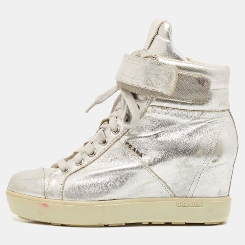 Leather Wedge Sneakers Size 36 - Prada Sport - Modalova