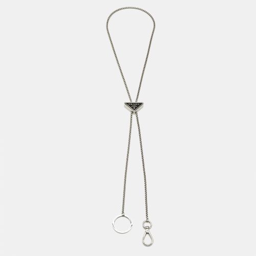 Triangle Logo Enamel Tone Keychain Necklace - Prada - Modalova