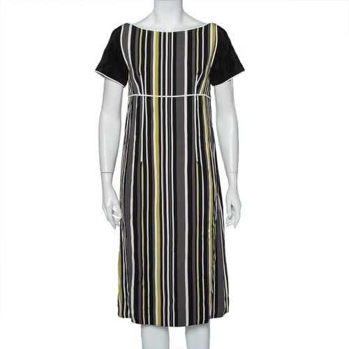 Multicolor Striped Crepe Midi Dress M - Prada - Modalova