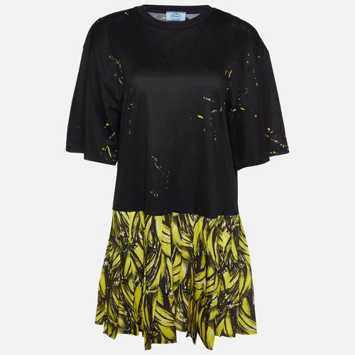 Banana Print Cotton Peplum Dress M - Prada - Modalova