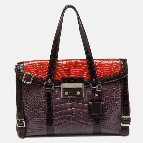 Crocodile Leather Lucido Lock Bag - Prada - Modalova