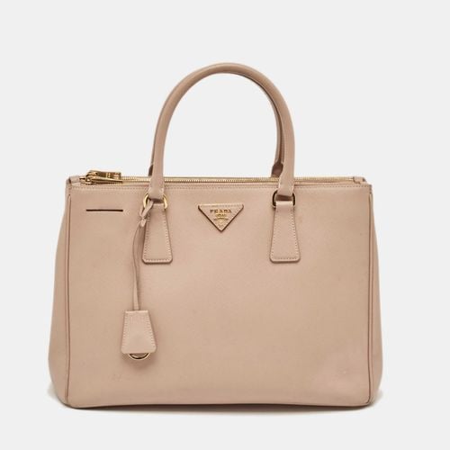 Dusty Saffiano Lux Leather Medium Double Zip Tote - Prada - Modalova