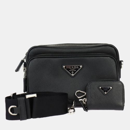 Leather Saffiano Travel Triangle Crossbody Bag - Prada - Modalova