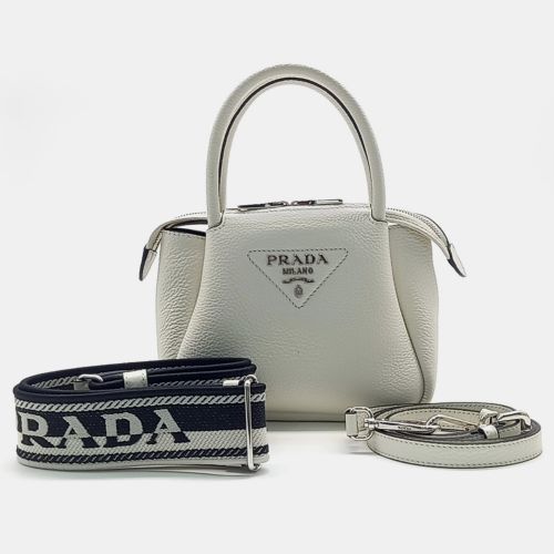 Leather zipper closure mini tote bag - Prada - Modalova