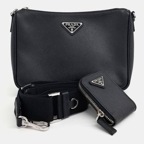 Leather Tesuto Crossbody Bag - Prada - Modalova