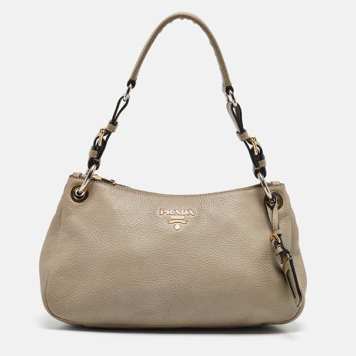 Vitello Daino Leather Logo Hobo - Prada - Modalova