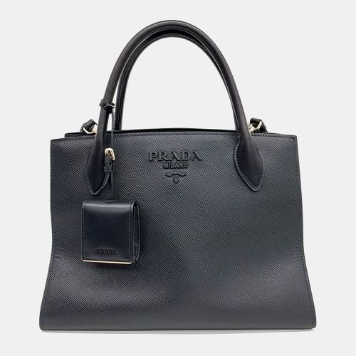 Prada Black Saffiano Monochrome Bag - Prada - Modalova