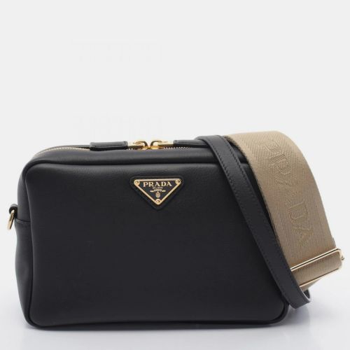 Leather Soft Grain Shoulder Bag - Prada - Modalova