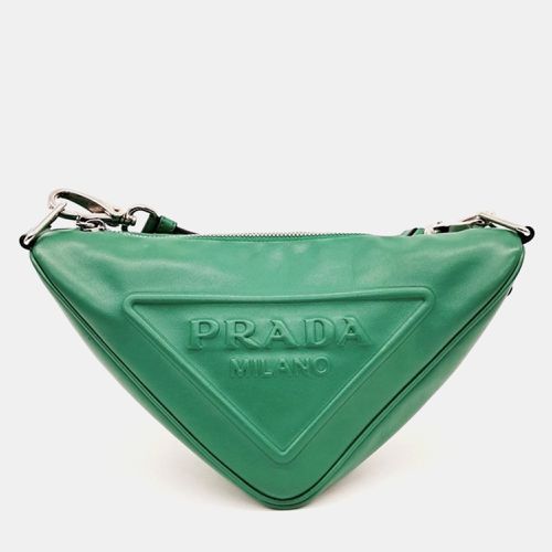 Leather Triangle Shoulder Bag - Prada - Modalova