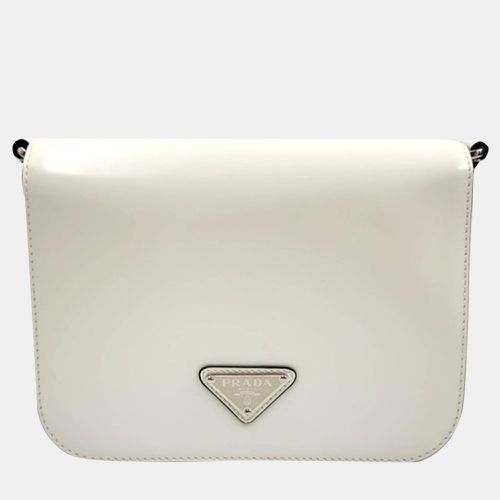 Off Leather Flap Shoulder Bag - Prada - Modalova