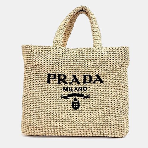 Prada Beige Crochet Tote Bag - Prada - Modalova