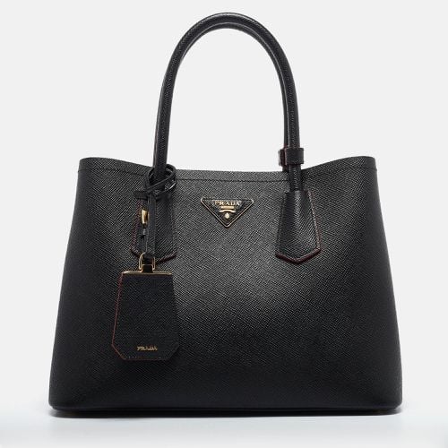 Saffiano Cuir Leather Small Double Handle Tote - Prada - Modalova