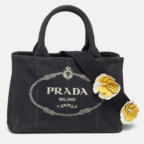 White Canvas Small Canapa Logo Tote - Prada - Modalova