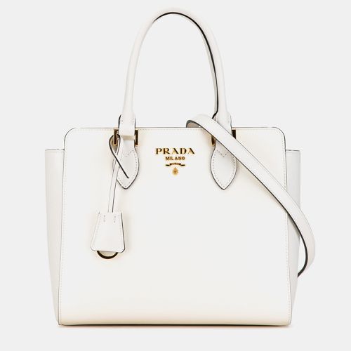 Saffiano Leather Zippered Tote Bag - Prada - Modalova