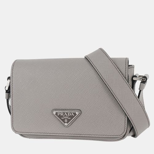 Gray Saffiano Leather Crossbody Bag - Prada - Modalova