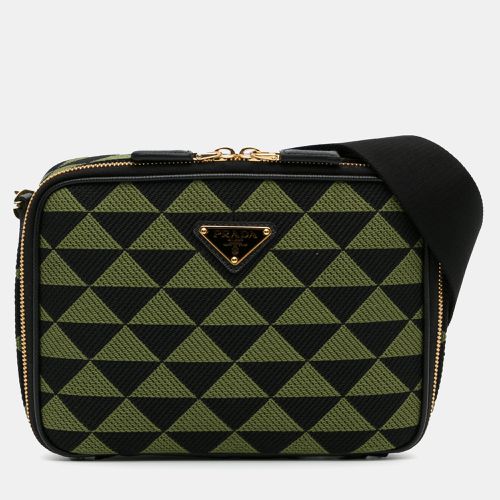 Green Canvas Symbole Triangolo Crossbody Bag - Prada - Modalova