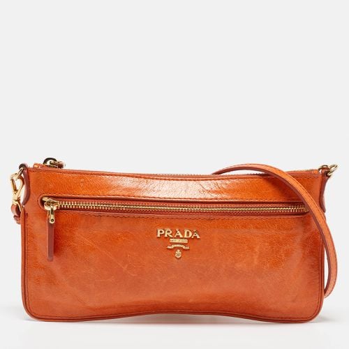 Leather Zip Crossbody Bag - Prada - Modalova