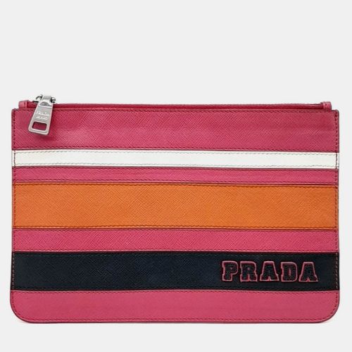 Leather Saffiano Pouch - Prada - Modalova