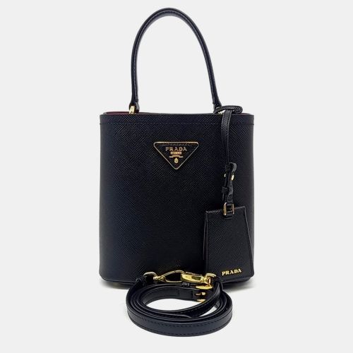 Leather Pannier Tote and Shoulder Bag - Prada - Modalova