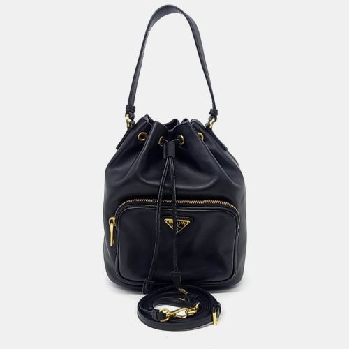 Leather Soft Calf Soft Calf Bucket Tote and Crossbody Bag - Prada - Modalova